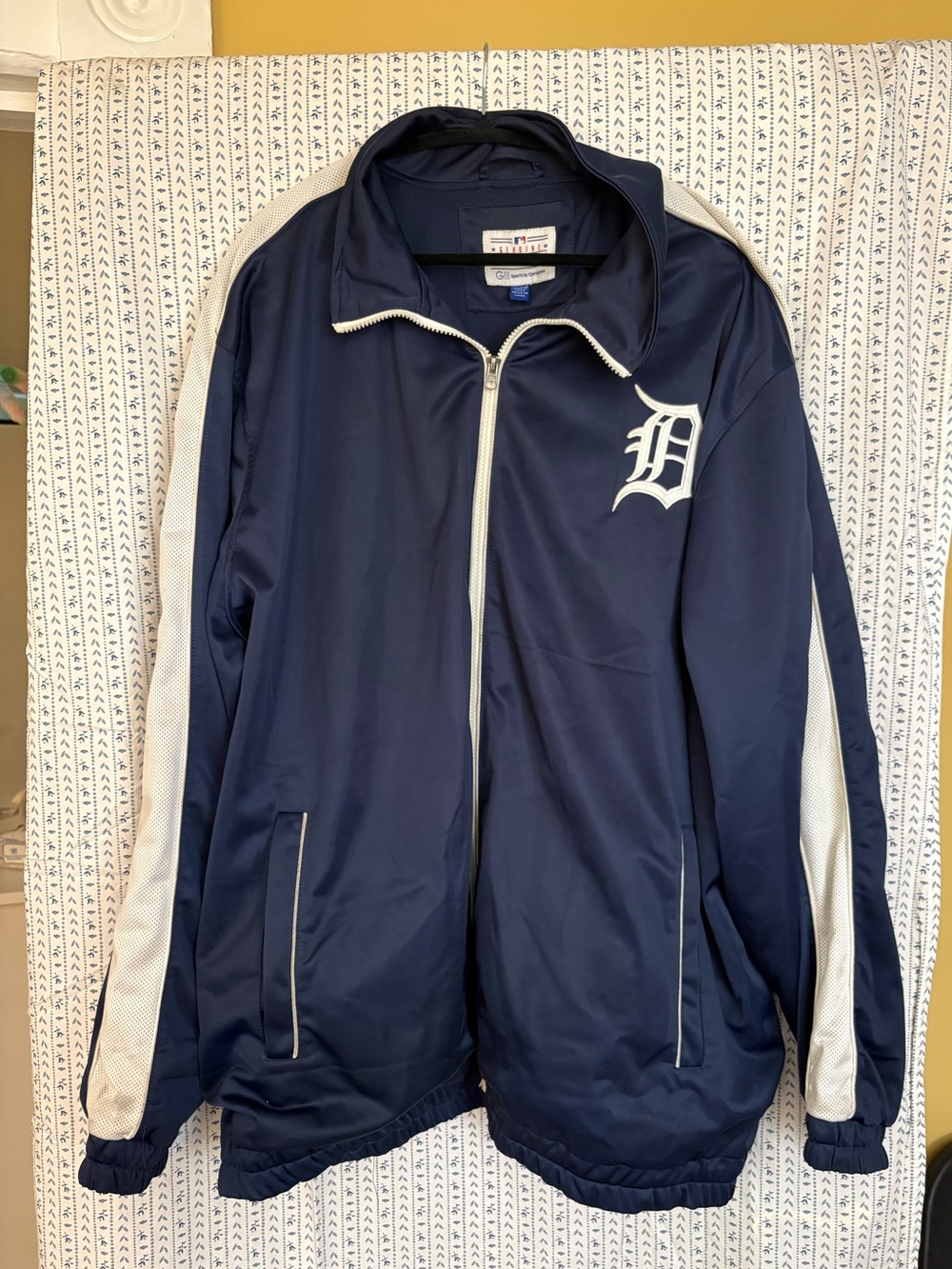 Majestic Navy and White Varsity-Style Track Jacket